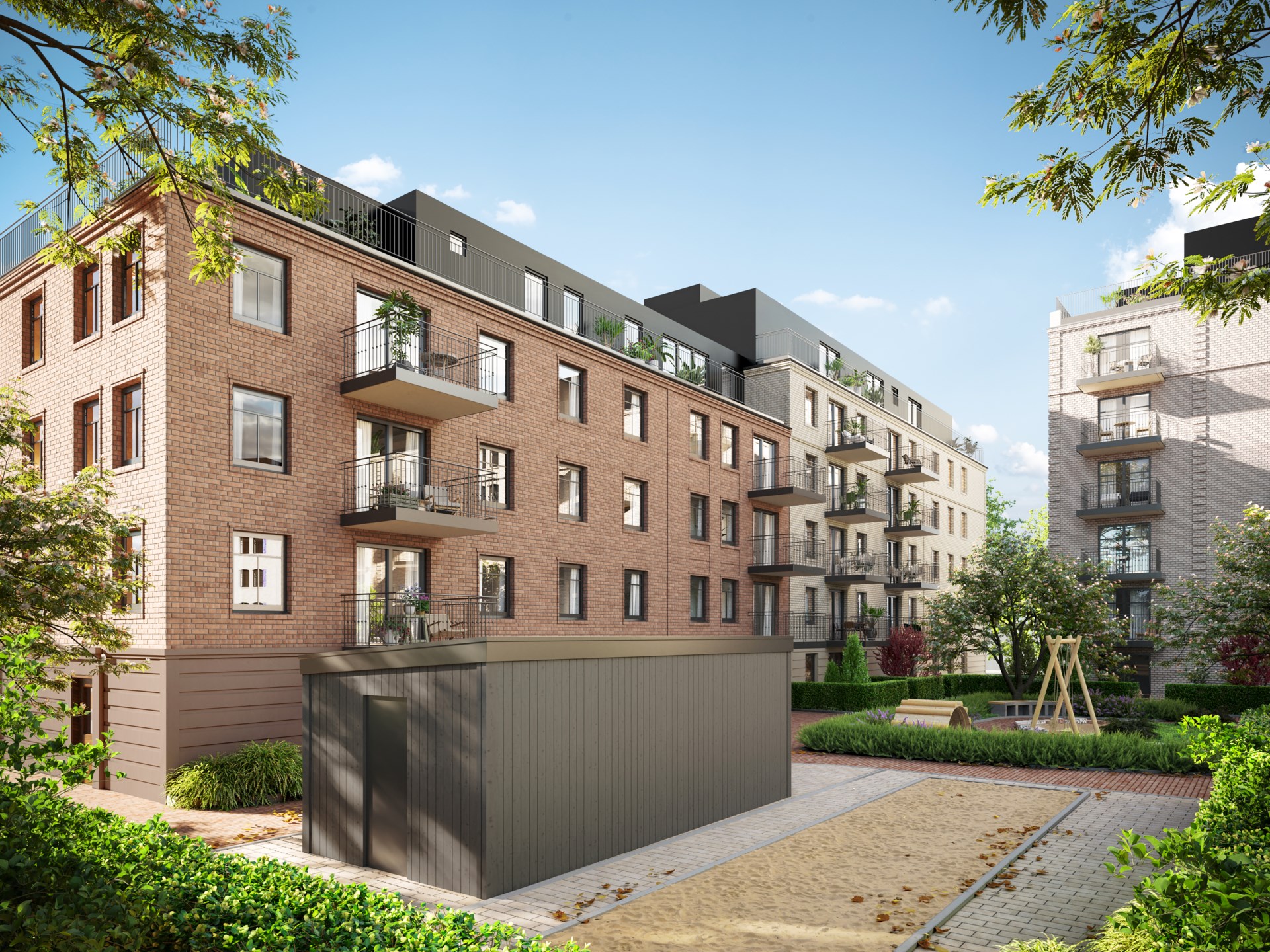 Hus 4 och 3 mot gården